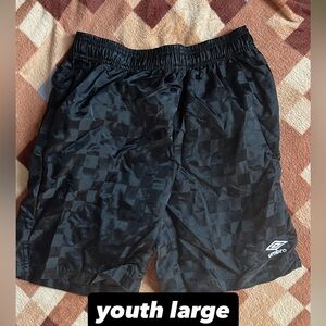 Umbro Kids Checkered Black Shorts